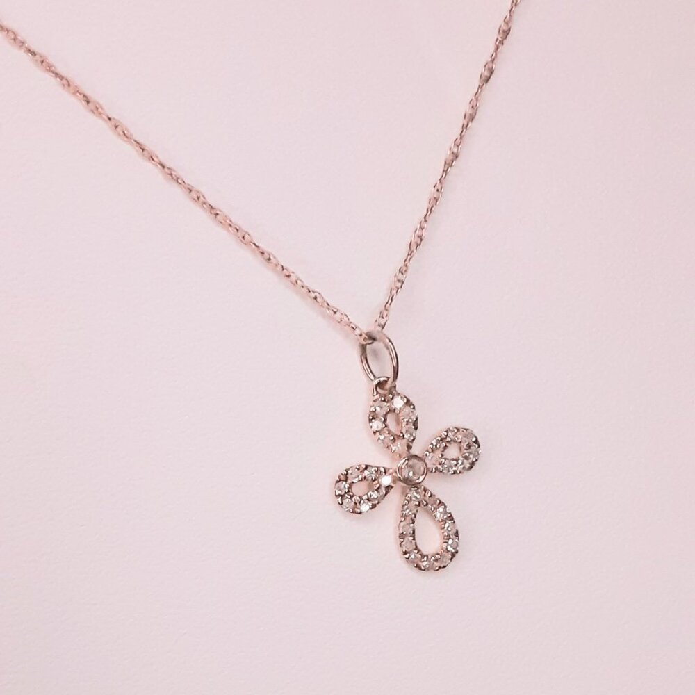 HOST PICK!! NEW 14kt Rose Gold and Diamond Cross Necklace - Picture 11 of 11